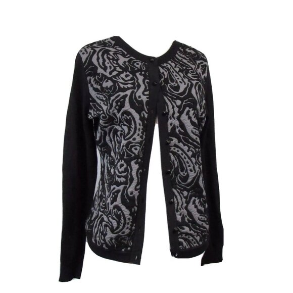 New York & Company Sweaters - New York & Company Black Gray Thin Cardigan S